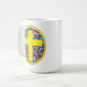 Mug Croix en verre tendu (avec URL Web) (Devant gauche)