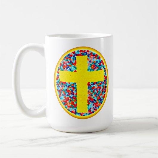 Mug Croix en verre tendu (avec URL Web) (Gauche)
