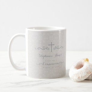 Mug Croix fleurie de communion dans le motif floral de