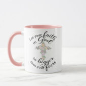 Mug Croix florale avec citation chrétienne (Gauche)