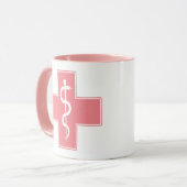 Mug Croix infirmière avec couleurs personnalisées (Devant gauche)