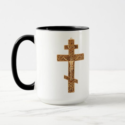 Mug Croix orthodoxe élégante en or (Gauche)