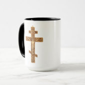 Mug Croix orthodoxe élégante en or (Devant gauche)