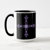 Mug Croix pourpre gothique de fractale (Gauche)