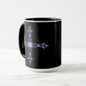 Mug Croix pourpre gothique de fractale (Devant gauche)