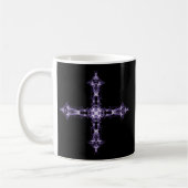Mug Croix pourpre gothique de fractale (Gauche)