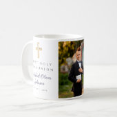 Mug Croix Religieuse Bleue Boy First Communion Photo (Devant gauche)