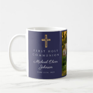 Mug Croix Religieuse Garçon Bleu Première Communion Ph