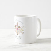 Mug Croix rose florale filles Bautizo Bautismo Baptism (Devant droit)