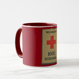 Mug Croix-Rouge de 1920 WWI " nous appartenons 100%