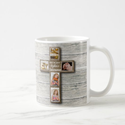 Mug Croix Rustique Bois Première Sainte Communion Phot (Droite)
