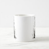 Mug Croquis au crayon de chat mignon (Centre)