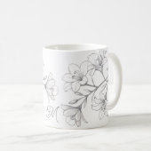 Mug Croquis au crayon Delicate de Flore Azalea (Devant droit)