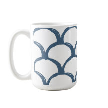 Croquis bleu et blanc Motif de saint Jacques et ar