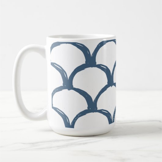 Mug Croquis bleu et blanc Motif de saint Jacques et ar (Gauche)