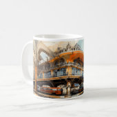 Mug Croquis captivant d'une gare Vintage (Devant gauche)