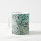 Mug Croquis d'art de café moderne bleu (Devant gauche)