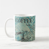 Mug Croquis d'art de café moderne bleu (Gauche)