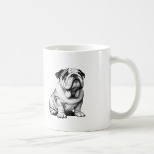 Mug Croquis de bouledogue noir et blanc adorable