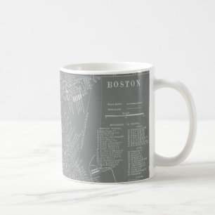 Mug Croquis de carte de ville de Boston