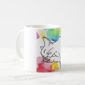 Mug Croquis de chat coloré (Devant gauche)