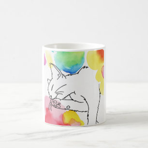 Mug Croquis de chat coloré
