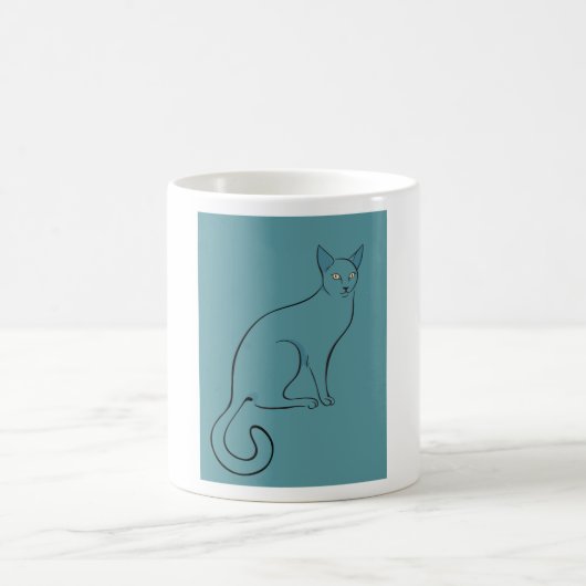Mug Croquis de chat élégant (Centre)