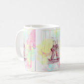 Mug Croquis de chaussures en ballet mignonne Aquarelle (Devant gauche)