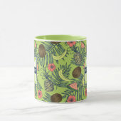 Mug Croquis de fruit tropical sur le motif vert (Centre)