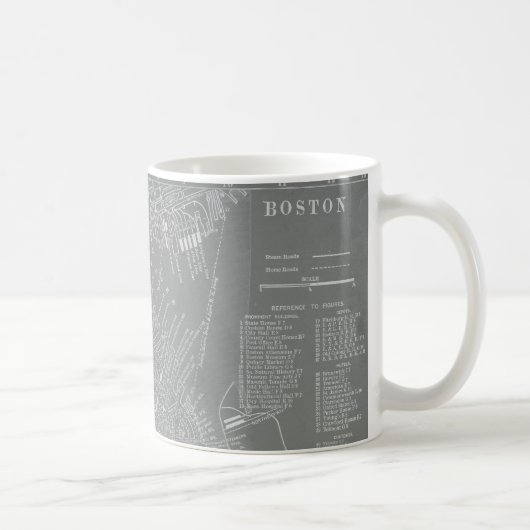 Mug Croquis de la carte de Boston City (Droite)