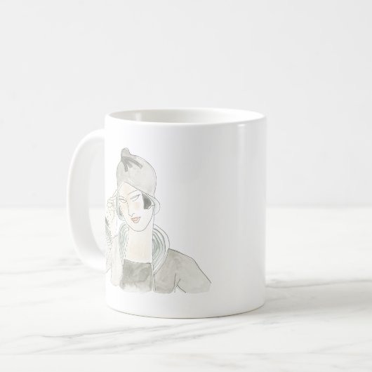 Mug Croquis de mode Flapper (Devant gauche)