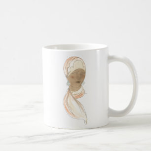 Mug Croquis de mode Flapper - Femme avec Écharpe