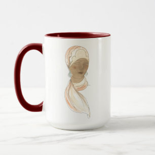 Mug Croquis de mode Flapper - Femme avec Écharpe