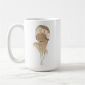 Mug Croquis de mode Flapper - Femme avec pièce à cheve (Gauche)