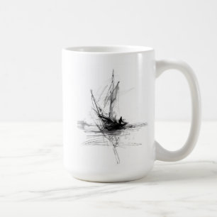 Mug Croquis de voilier Abstrait