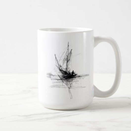 Mug Croquis de voilier Abstrait (Droite)