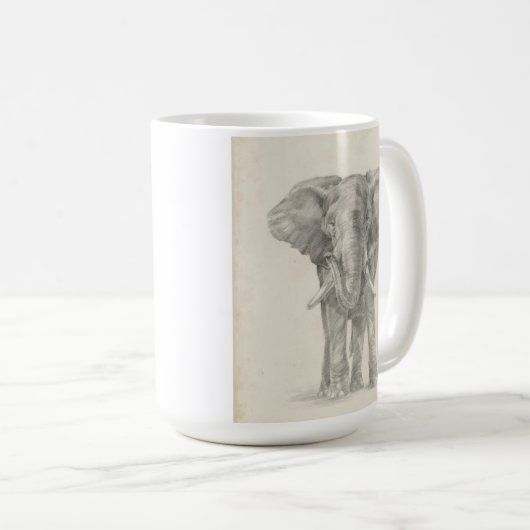 Mug Croquis éléphant (Devant droit)