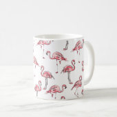 Mug Croquis Flamant rose : Motif Vintage tropical. (Devant droit)