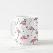 Mug Croquis Flamant rose : Motif Vintage tropical. (Devant gauche)