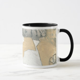 Mug Croquis floral Abstrait avec Arrière - plan tan