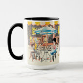 Mug Croquis mignon de scène de la France Café (Gauche)