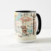 Mug Croquis mignon de scène de la France Café (Devant droit)