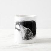 Mug Croquis noir et blanc Loup gris (Centre)