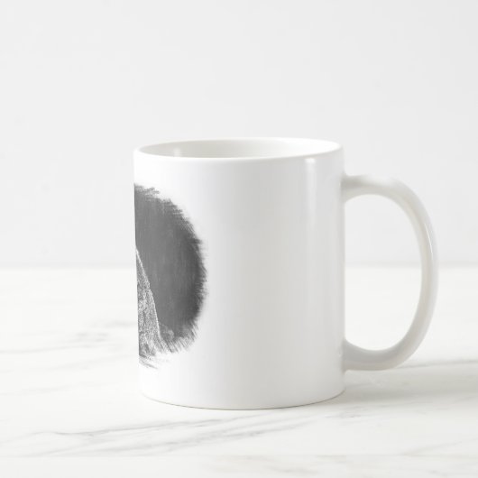 Mug Croquis noir et blanc Loup gris (Droite)