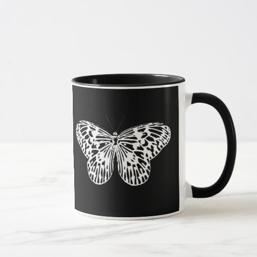 Mug Croquis papillon, blanc et noir (Droite)