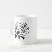 Mug Croquis rose et Feuille (Devant gauche)