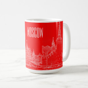Mug Croquis rouge de la cathédrale St Basile de Moscou