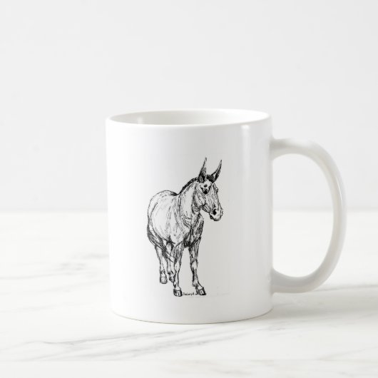 Mug Croquis simple de mule (Droite)