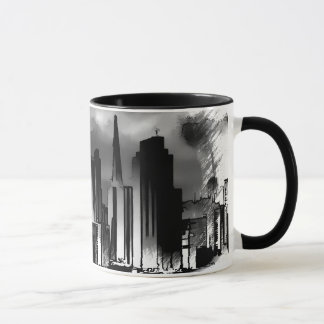 Mug Croquis Skyline de Chicago en noir et blanc