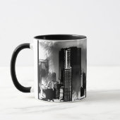 Mug Croquis Skyline de Chicago en noir et blanc (Gauche)